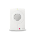 White electronic device with a circular component on a white background
