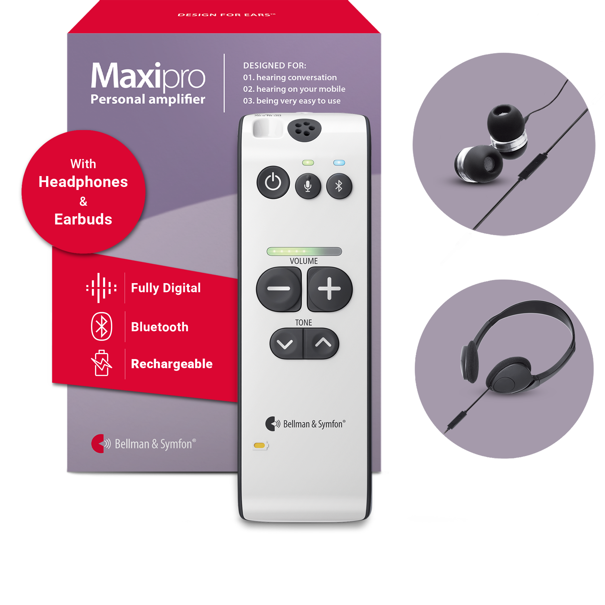 Maxi Pro Amplifier with Headphones and Earbuds