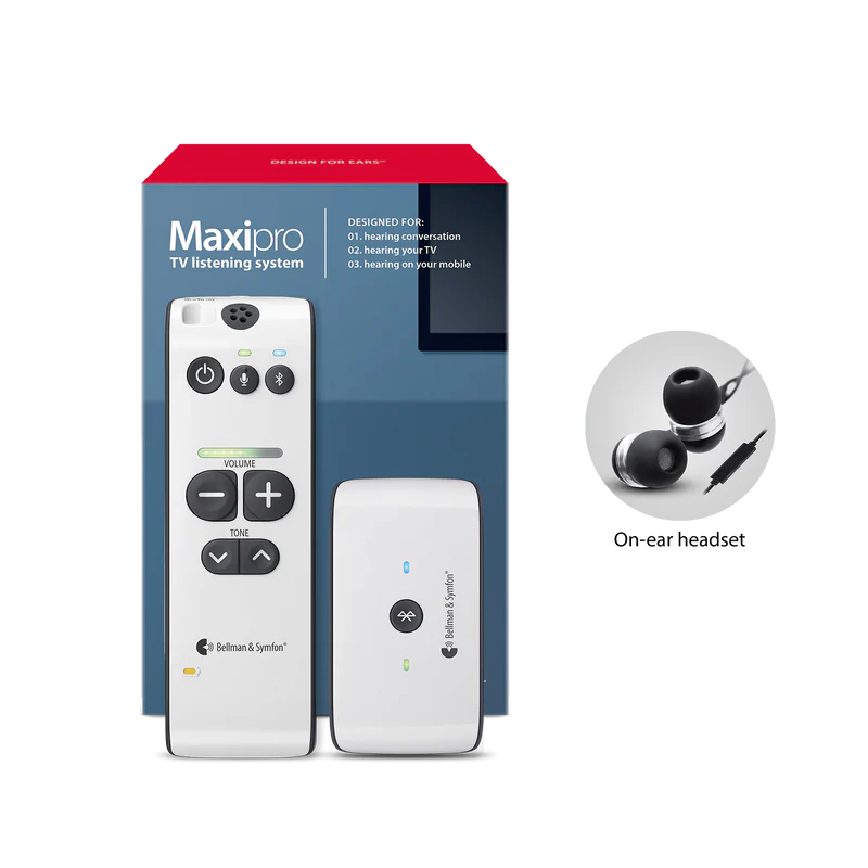 ADA Maxi Pro TV Listening System | Incl. Headphones with Mic | Bellman & Symfon