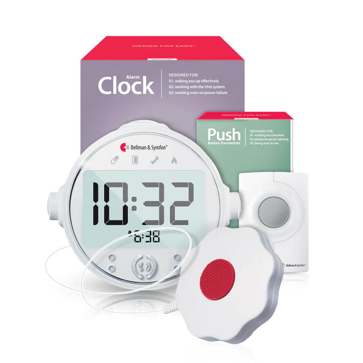 ADA Push Button Notification System | with Alarm Clock Receiver and Bed Shaker | Bellman & Symfon