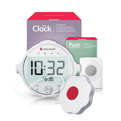 ADA Push Button Notification System | with Alarm Clock Receiver and Bed Shaker | Bellman & Symfon