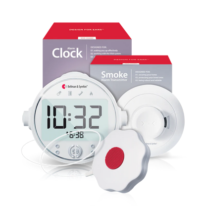 Smoke/Fire Alarm System with Flash Receiver and Bed Shaker
