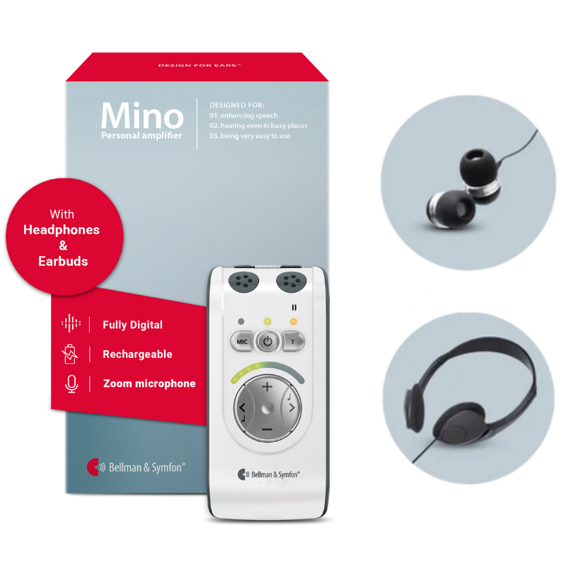 Mino Amplifier with Headphones and Earbuds