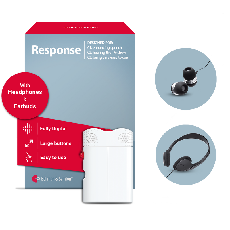 Response Amplifier with Headphones and Earbuds