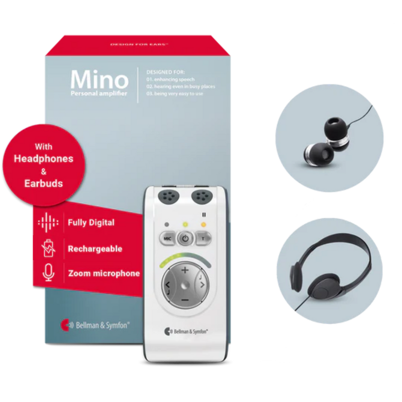 Mino Amplifier with Headphones and Earbuds