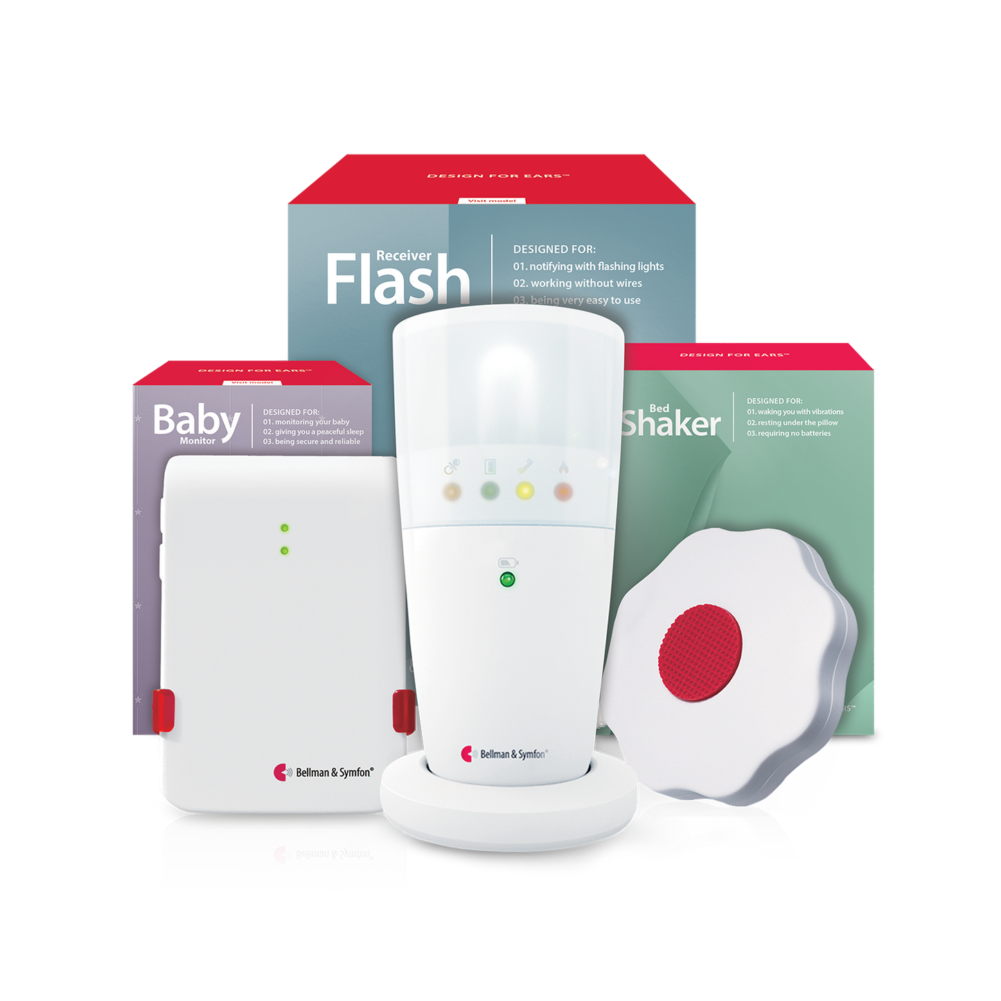 Baby Monitor System with Flash Receiver and Bed Shaker