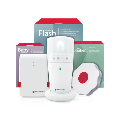 Baby Monitor System with Flash Receiver and Bed Shaker