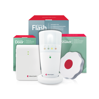 Doorbell System with Flash Receiver and Bed Shaker