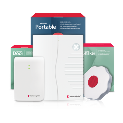 Doorbell System with Portable Receiver and Bed Shaker