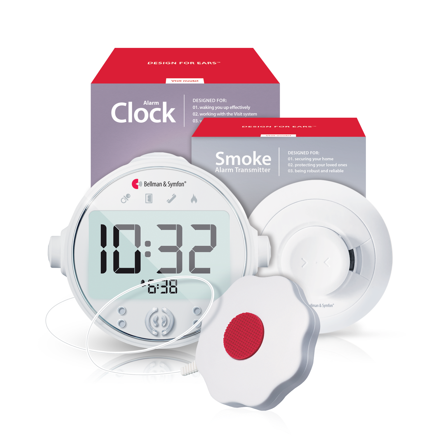 Smoke/Fire Alarm Notification System | with Alarm Clock Receiver and Bed Shaker