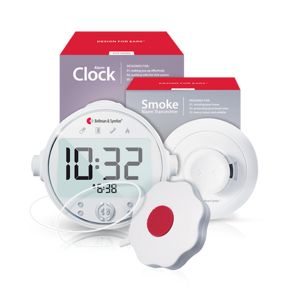 Smoke/Fire Alarm System with Alarm Clock Receiver and Bed Shaker