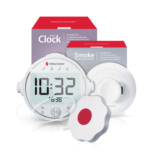 Smoke/Fire Alarm System with Alarm Clock Receiver and Bed Shaker