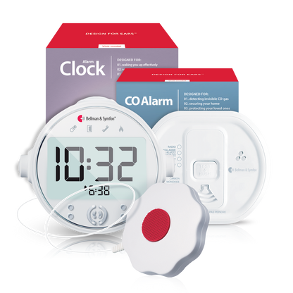 Carbon Monoxide Alarm Notification System with Alarm Clock Receiver and Bed Shaker