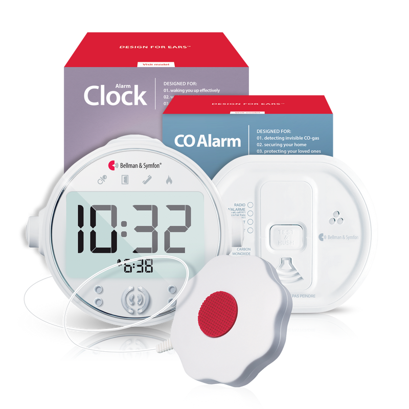 Carbon Monoxide Alarm Notification System | with Alarm Clock Receiver and Bed Shaker