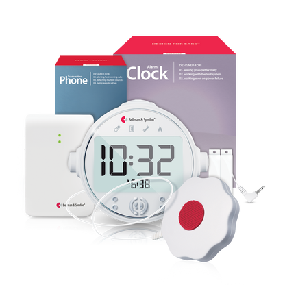 Entry Alert System with Magnetic Switch, Alarm Clock Receiver, and Bed Shaker