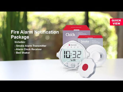 Smoke/Fire Alarm System with Alarm Clock Receiver and Bed Shaker