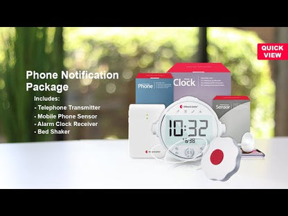 Phone System with Alarm Clock Receiver and Bed Shaker.