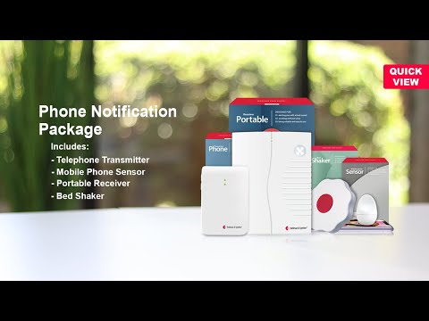 Phone Notification System | for both Landline and Cell phone | with Portable Receiver and Bed Shaker