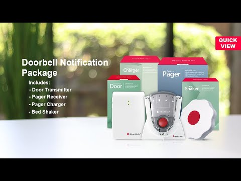 Doorbell Notification System | with Pager Receiver, Charger and Bed Shaker
