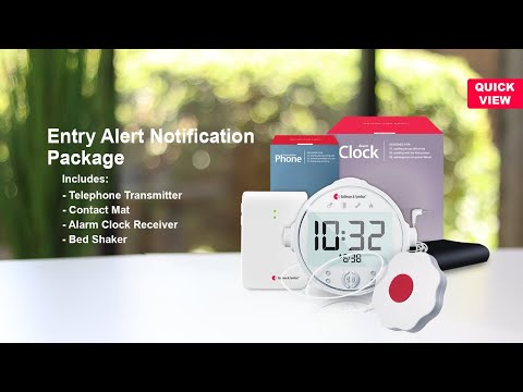 Entry Alert Notification System | with Contact Mat, Alarm Clock Receiver and Bed Shaker