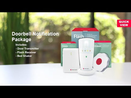 Doorbell System with Flash Receiver and Bed Shaker