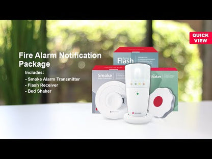 Smoke/Fire Alarm System with Flash Receiver and Bed Shaker