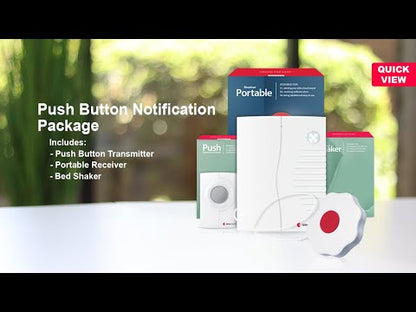 ADA Push Button Notification System | with Portable Receiver and Bed Shaker