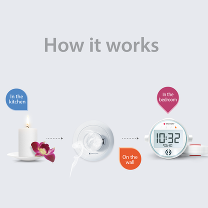 ADA Smoke/Fire and Carbon Monoxide Alarm Notification System | with Alarm Clock Receiver and Bed Shaker
